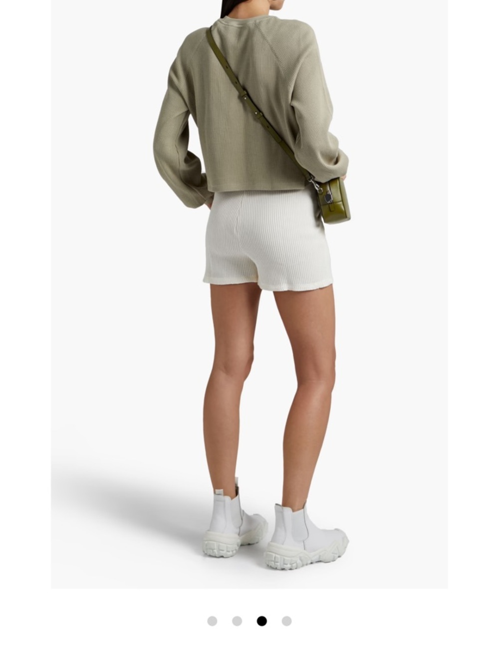 THE RANGE Waffle knit cotton blend shorts Ecru Cream Sz XS NEW - Picture 2 of 12
